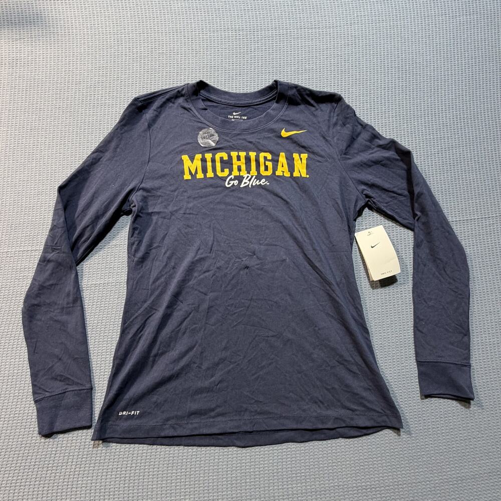 Nike Michigan Longsleeve Shirt Men Sz M Blue Brand New